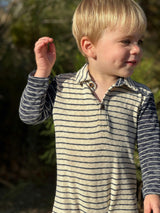 ARLINGTON Cream/Navy Arms Polo Romper