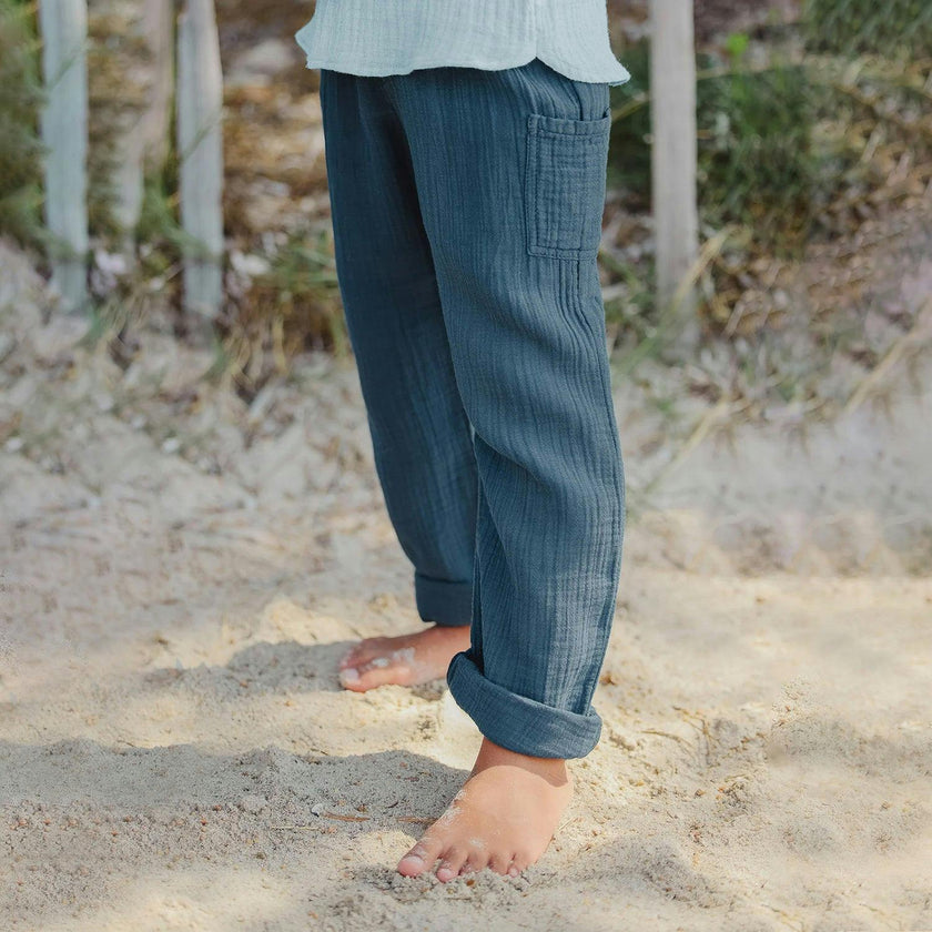 TARTINE ET CHOCOLAT Gauze Cotton Cargo Pants