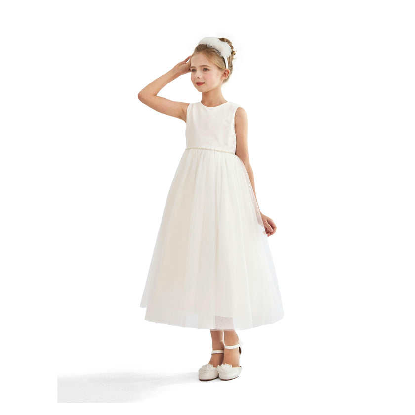 White Lysandra Sleeveless Formal Dress