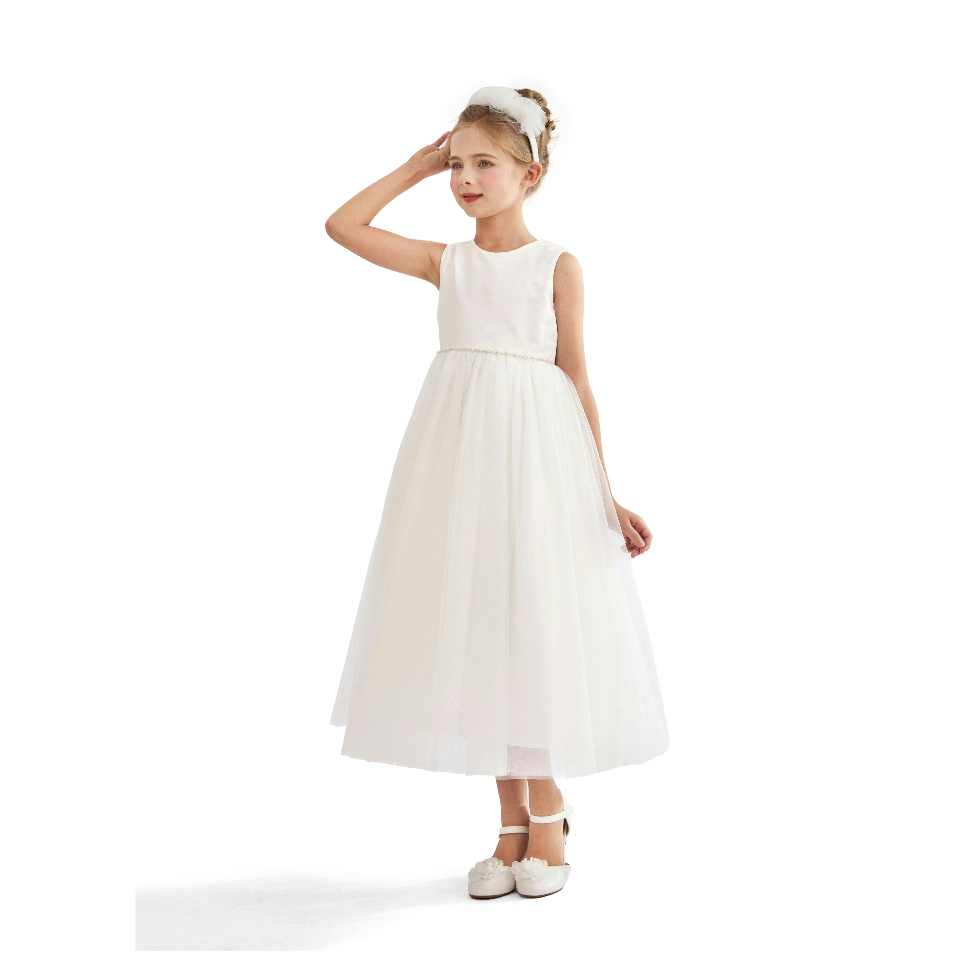 White Lysandra Sleeveless Formal Dress