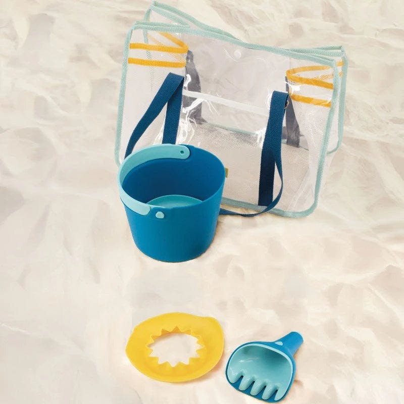 Quut Beach Bag Set Ocean + Road Blue Play Towel