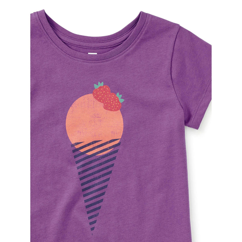 Glitter Strawberry Graphic Tee, Deep Lavender