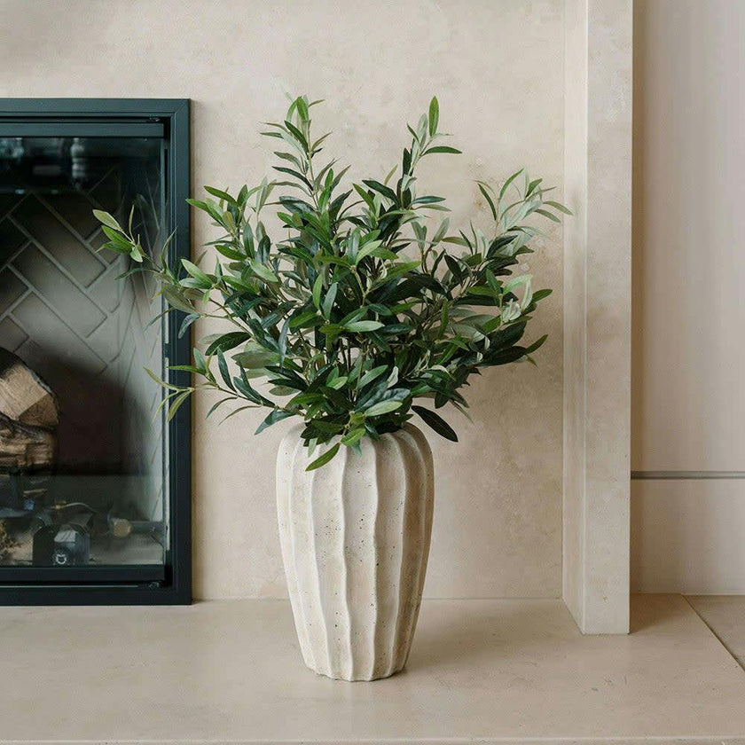 30" Faux Olive Arrangement in Artisan Vase