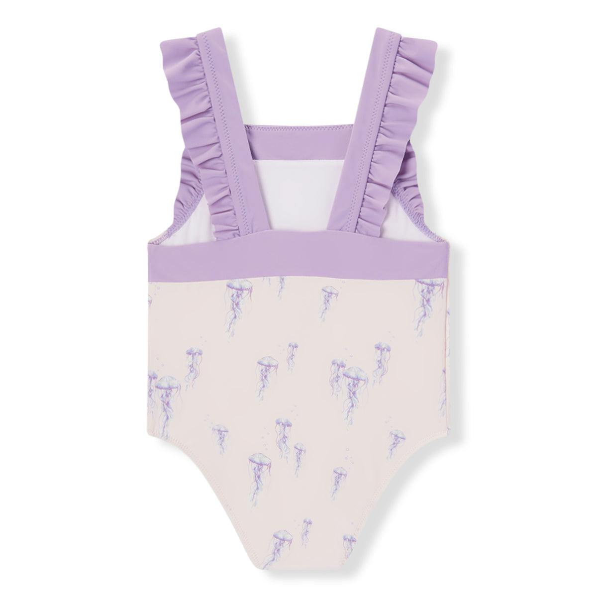 Sunset Jellyfish Ruffle Square Neck Swimsuit