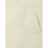 Velour Angel Wing™ Footless Sleepsuit - Cream