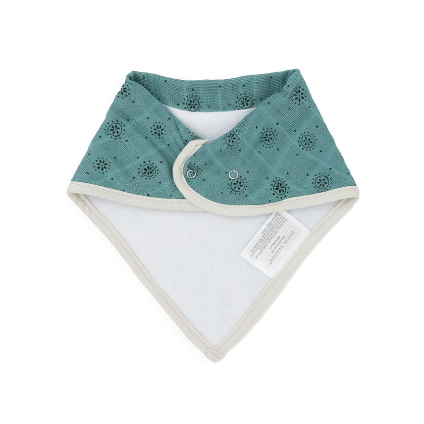 Cotton Muslin + Fleece Bandana Bib 4 Pack - Vintage Floral