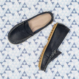Alex Driver Moccasin | Blue Leather