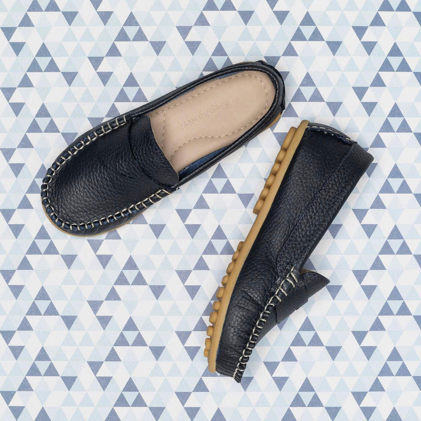 Alex Driver Moccasin | Blue Leather