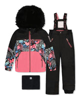 Two Piece Play Snowsuit Black Zebra Print With Black Pants