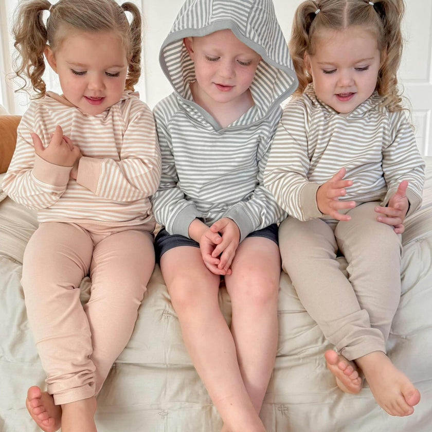 Madison Hooded Pullover Mist Stripe