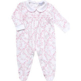 Pink Bears Trellace Smocked Footie