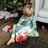 Kids Martinique® Green Banana Leaf PJ Set - Organic Stretch Jersey Knit Cotton