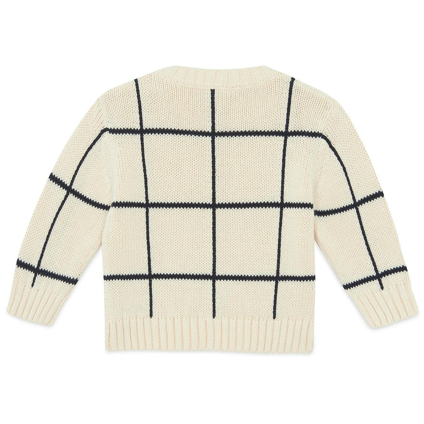BONTON Windowpane Misty Baby Sweater