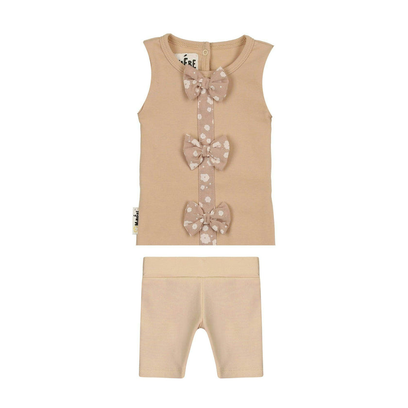 Floral Bow 2-Piece Sleeveless Top & Short Set