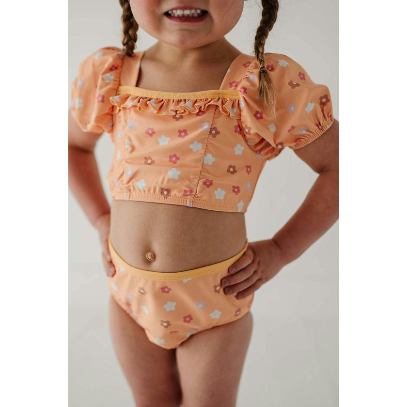 Girl's Puff Sleeve Swimsuit