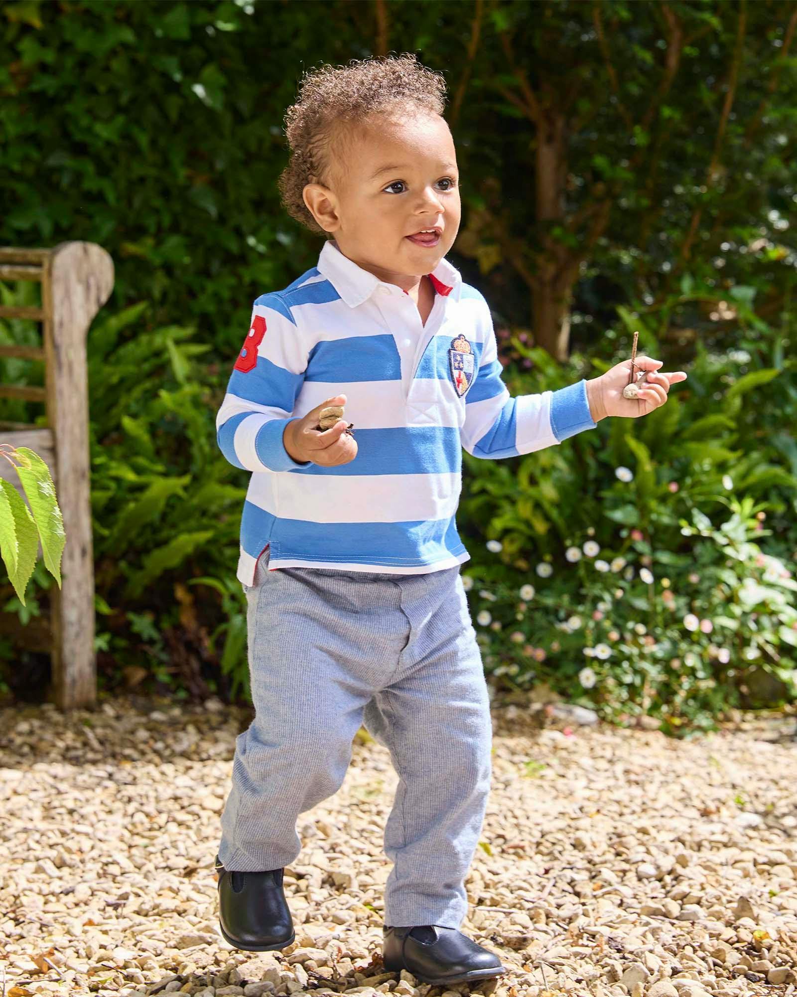 Baby Rafferty Pants in Pale Blue Stripe