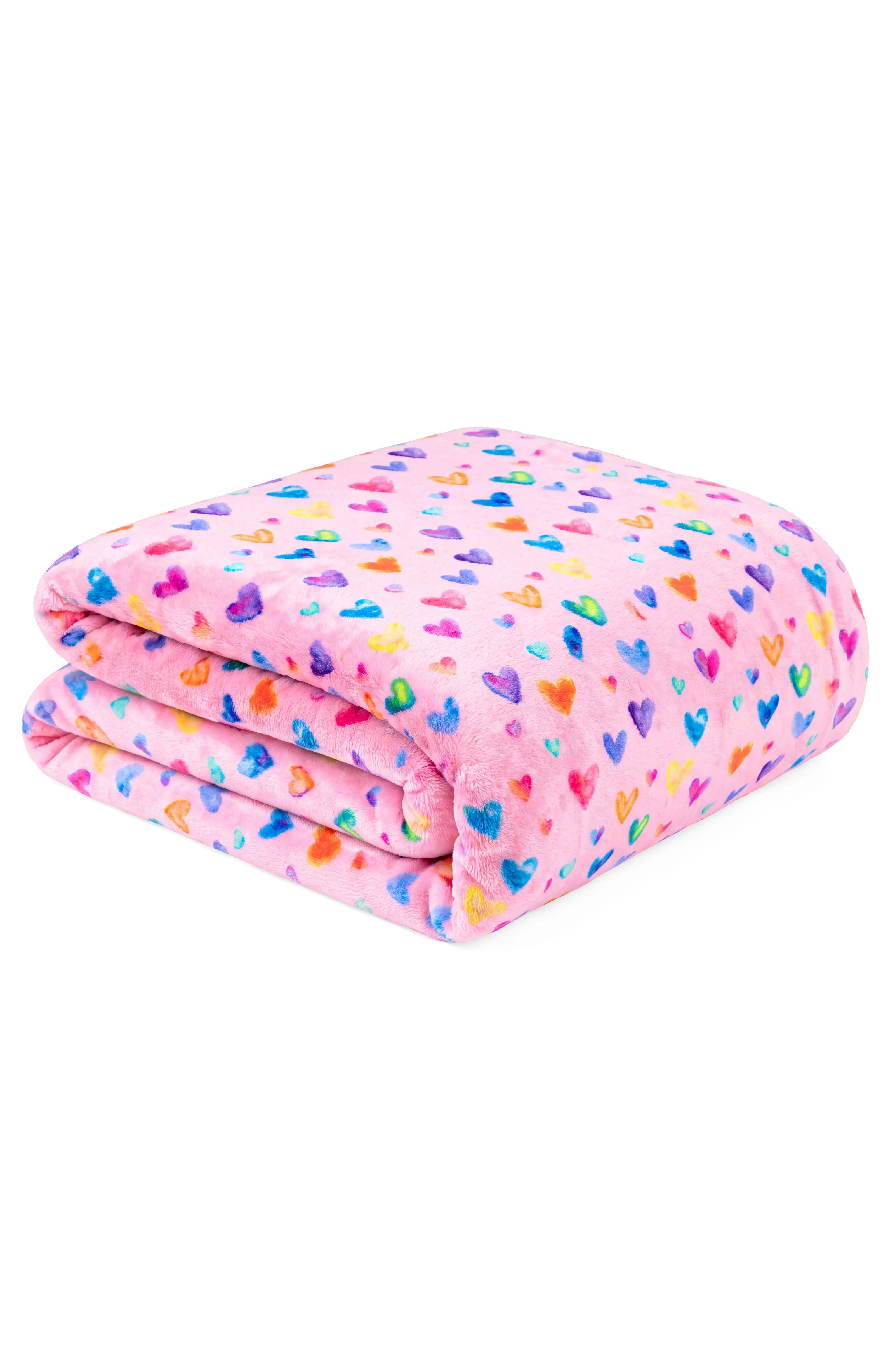 Cheerful Hearts Plush Blanket