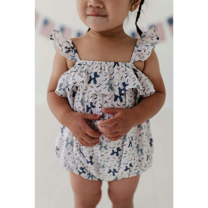 Gauze Bubble Romper Harbor Blue