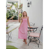 Malta Long Dress with Pompom Pink