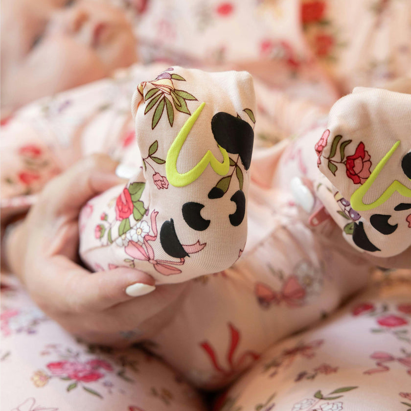 Bows & Blooms Bamboo Convertible Footie