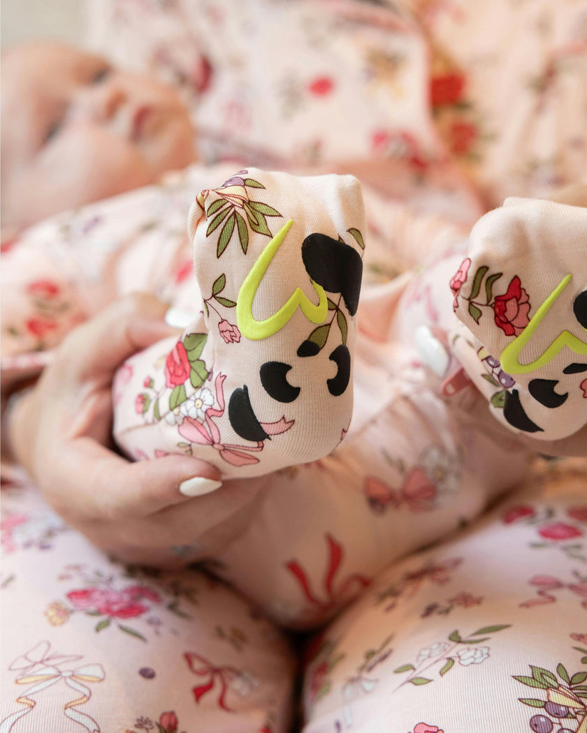 Bows & Blooms Bamboo Convertible Footie
