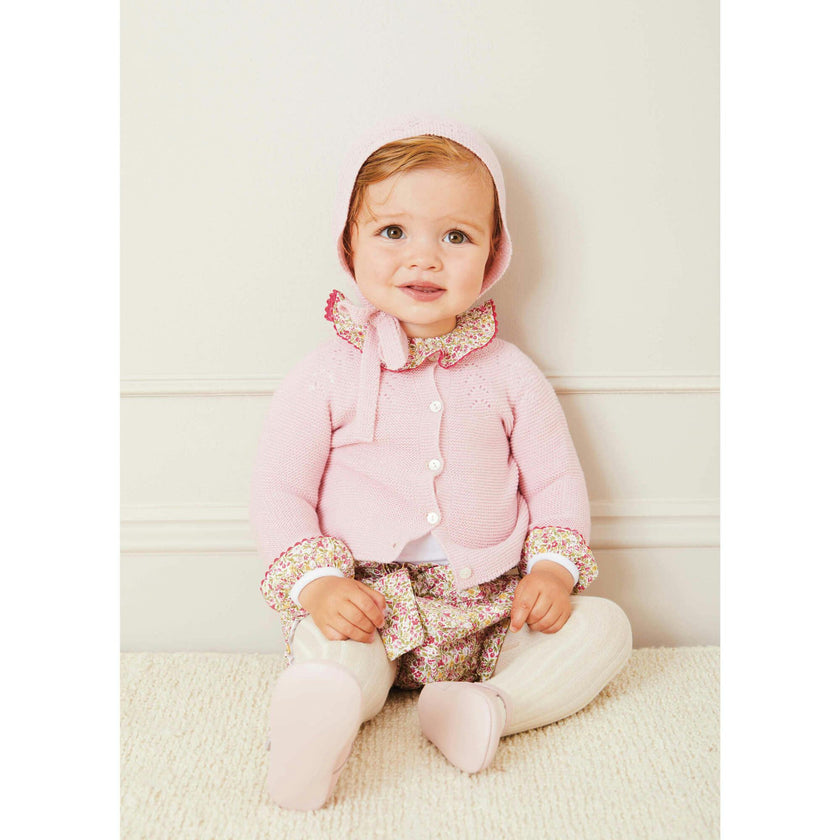 Openwork Cardigan In Pink (6mths-10yrs)
