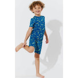 Monaco Blue Bamboo Kids Pajama Short Set