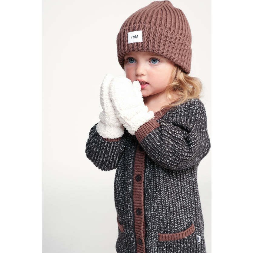 Baby Fuzzy Ribbed Cuff No Thumb Mittens