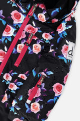 Two Piece Play Snowsuit Black Rose Print