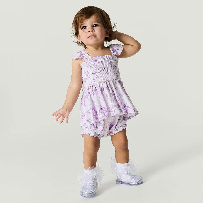 Babette Tie Back Ruffled Bodysuit Dress