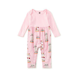 Print Mix Baby Romper, Bookshop Cat