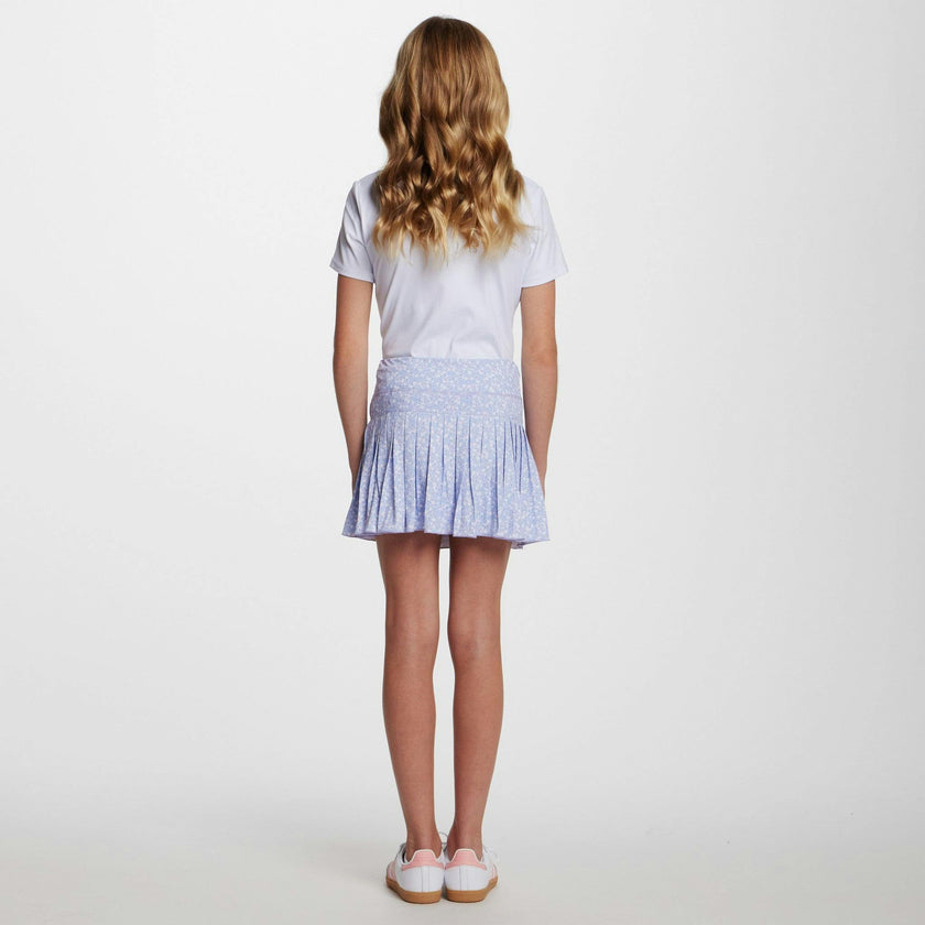 Tween Girls Printed Pleated Skort | Purple Floral