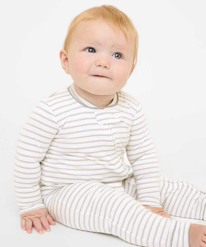 Ziggy Zip Romper, Cloud Mini Stripe