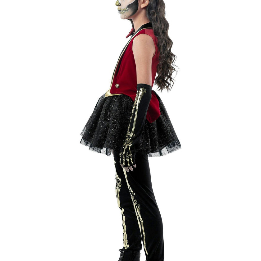 Girls' Circus Ringmaster Skeleton Costume