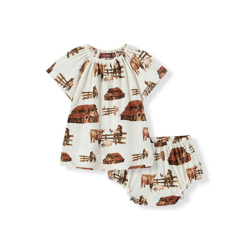 Homestead Organic Cotton Dress & Bloomer Set