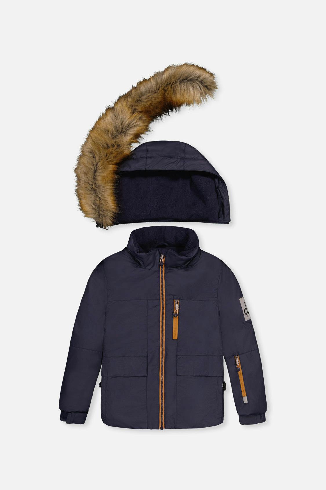 Two Piece Play Snowsuit Navy Blue With Brown Pants