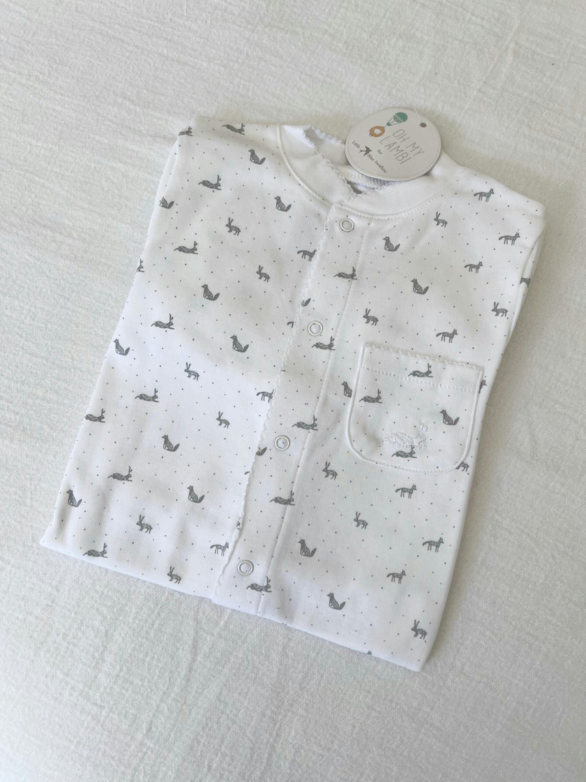 Little Gray Rabbit Pima Cotton Baby One-Piece Pajamas