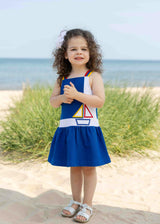 Pique Knit Dress With Sailboat