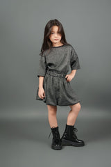 Cropped Glitter Ribbed T-Shirt