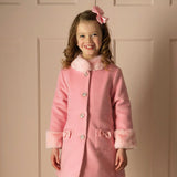Sparkle Button Faux Fur Dress Coat