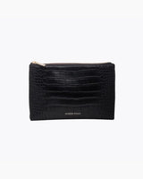 Insulated Small Snack Pouch, Black Croc