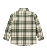 Achille Baby Shirt Long Sleeves with pocket, Beige Check