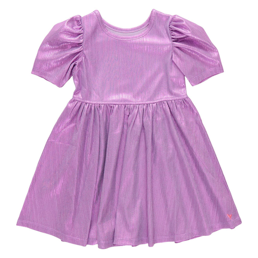 Girls Lame Laurie Dress - Lavender