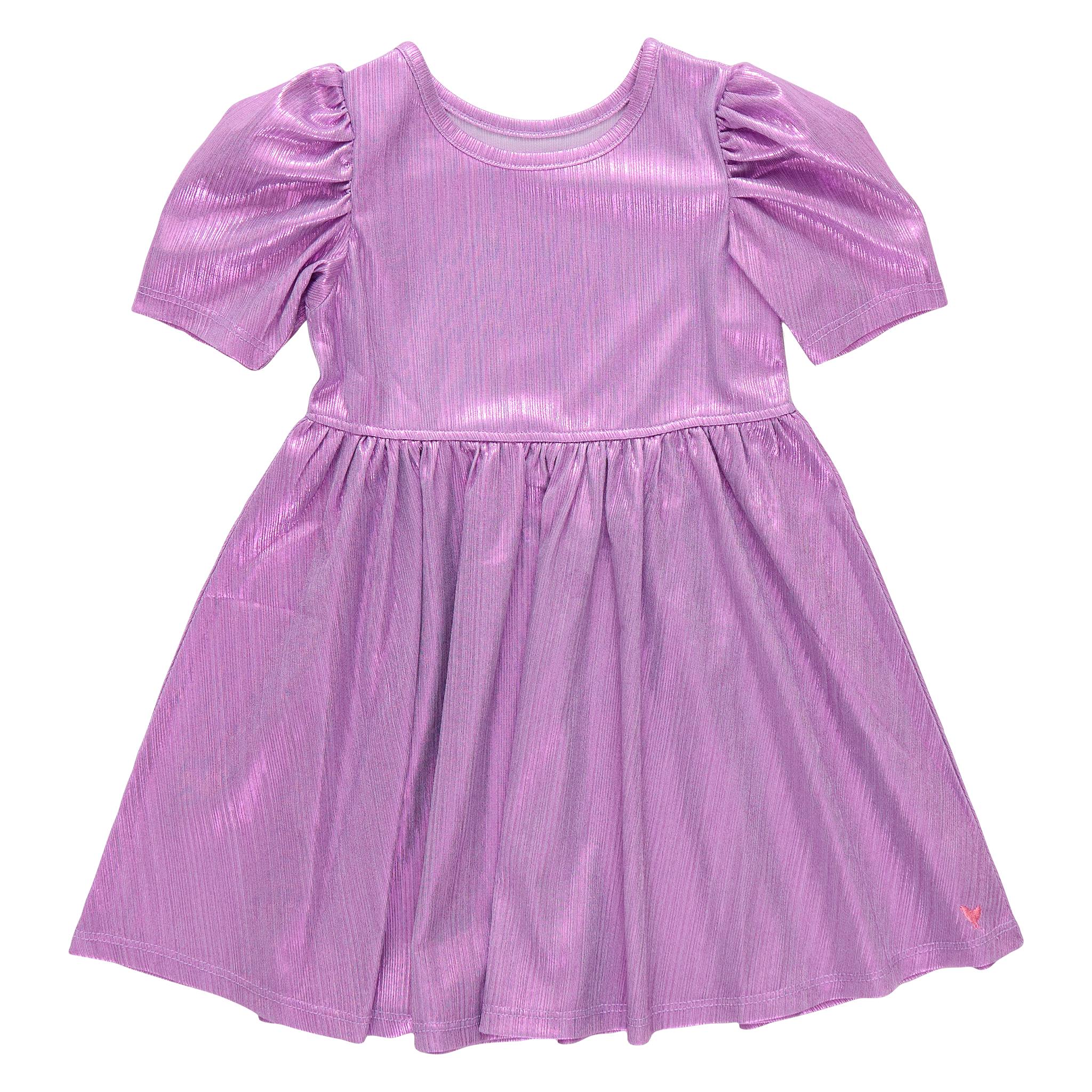 Girls Lame Laurie Dress - Lavender