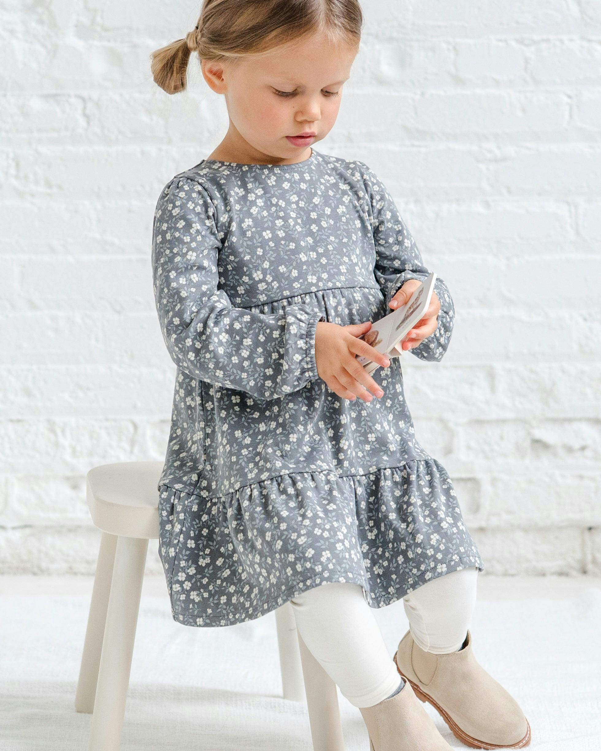 Sofia Long Sleeve Tiered Dress Bray Floral / Agave + Taupe