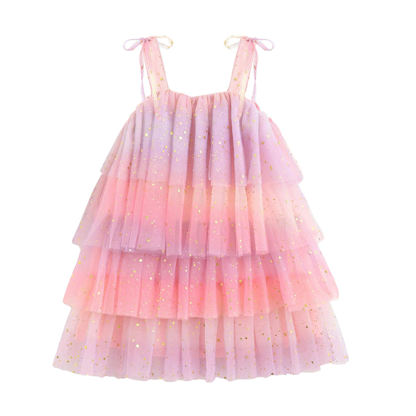 Pink Lysette Glitter Tier Dress