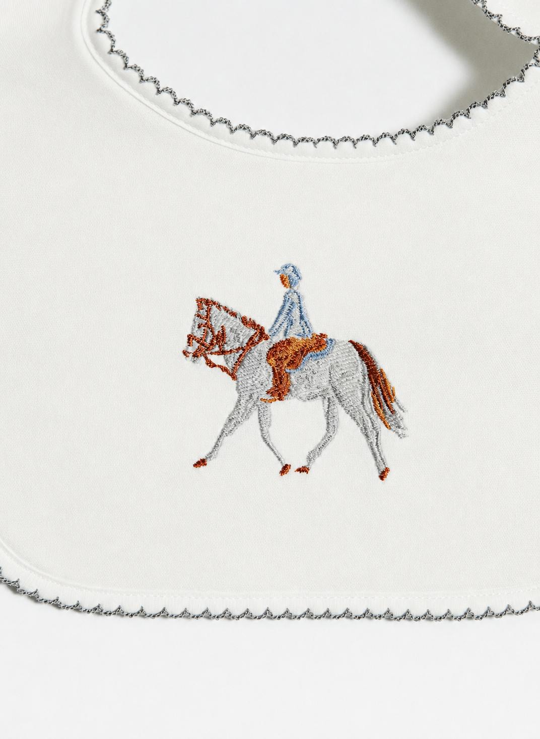 Baby Classic Bib - Embroidered Horse