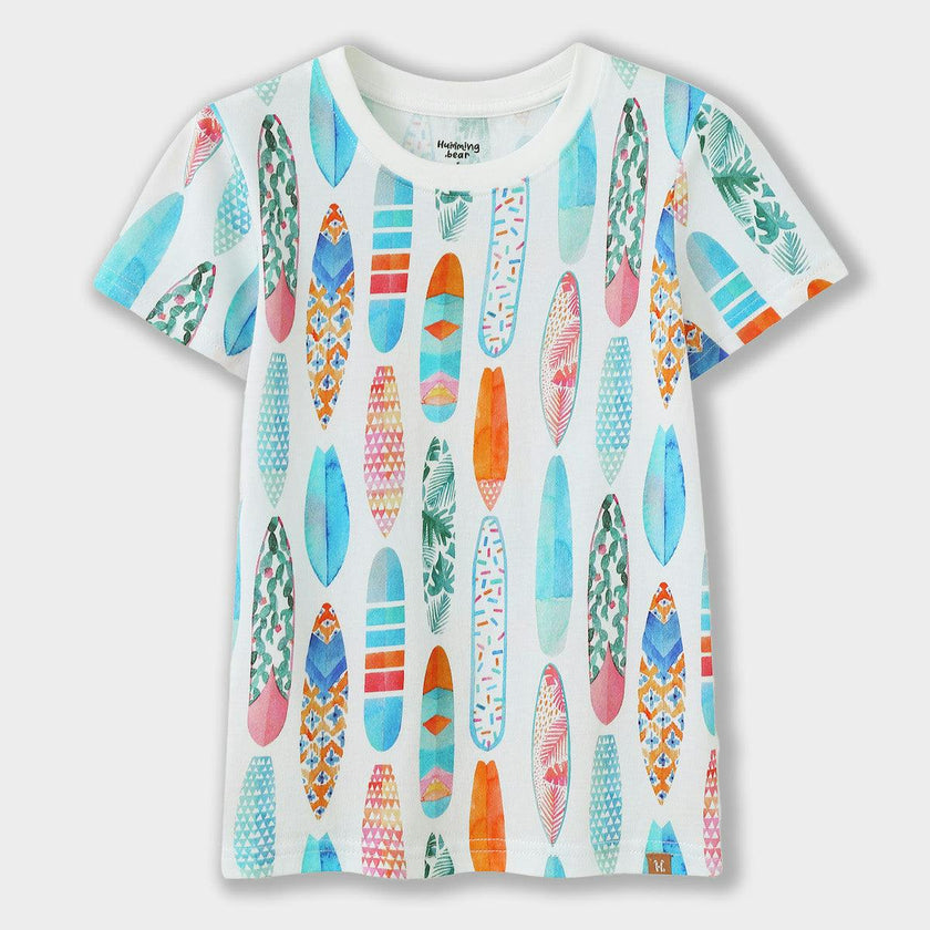 Watercolor Surfboard Short Sleeve Tee