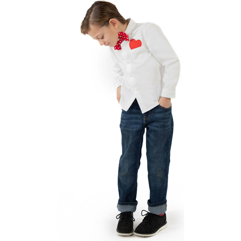 Jr Star Child Heartbreaker White Shirt with Bow Tie