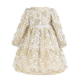 Champagne Floral Embroidered Dress